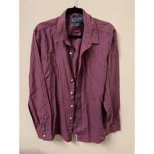American Rag Shirt Adult Extra Large Plaid Long Sleeve Button Up Cotton Mens​​